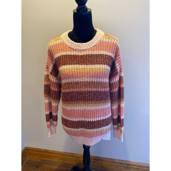 So Womens Striped Sweater Extra Soft Loose Knit Size Small Measures like Large - Picture 4 of 12
